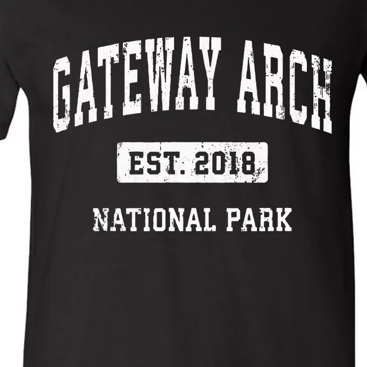 Gateway Arch Vintage National Park Sports V-Neck T-Shirt