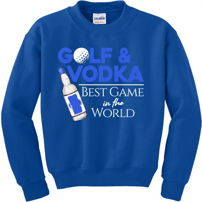 Golf And Vodka Gift Best Team Ing Game Golfing Lover Gift Kids Sweatshirt