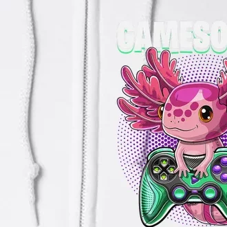 Gamesolotl Axolotl Video Game Controller Gaming Full Zip Hoodie