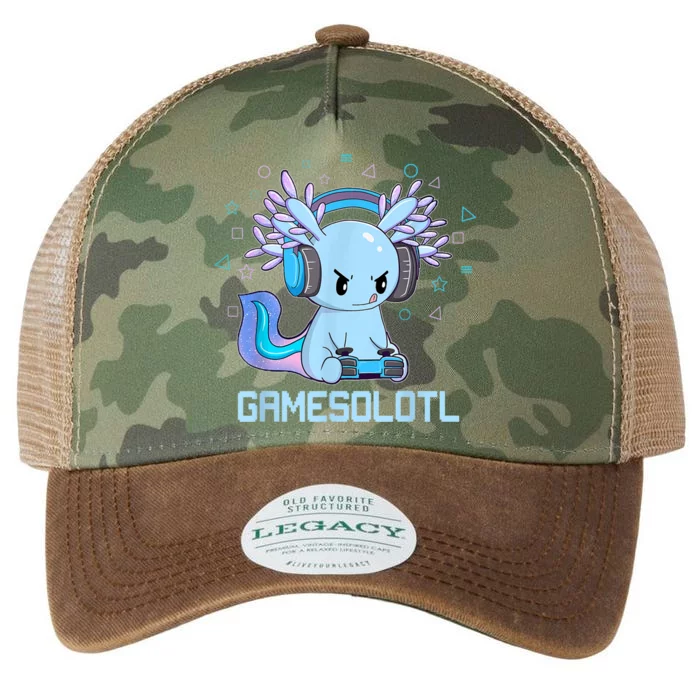 Gamesolotl Axolotl Video Gamer Kawaii Anime Gifts Boys Girls Legacy Tie Dye Trucker Hat