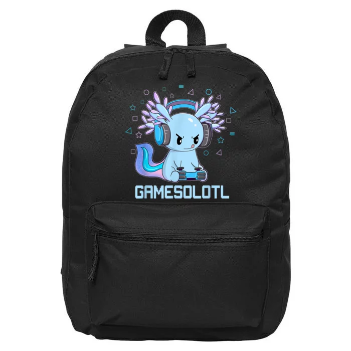 Gamesolotl Axolotl Video Gamer Kawaii Anime Gifts Boys Girls 16 in Basic Backpack