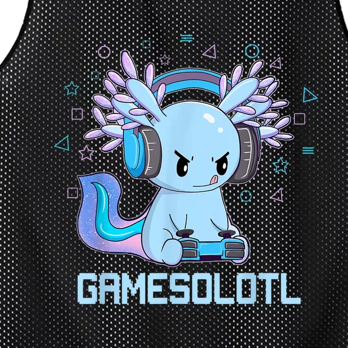 Gamesolotl Axolotl Video Gamer Kawaii Anime Gifts Boys Girls Mesh Reversible Basketball Jersey Tank