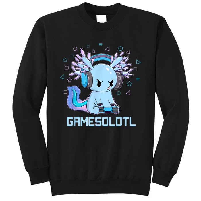 Gamesolotl Axolotl Video Gamer Kawaii Anime Gifts Boys Girls Tall Sweatshirt