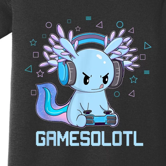 Gamesolotl Axolotl Video Gamer Kawaii Anime Gifts Boys Girls Baby Bodysuit