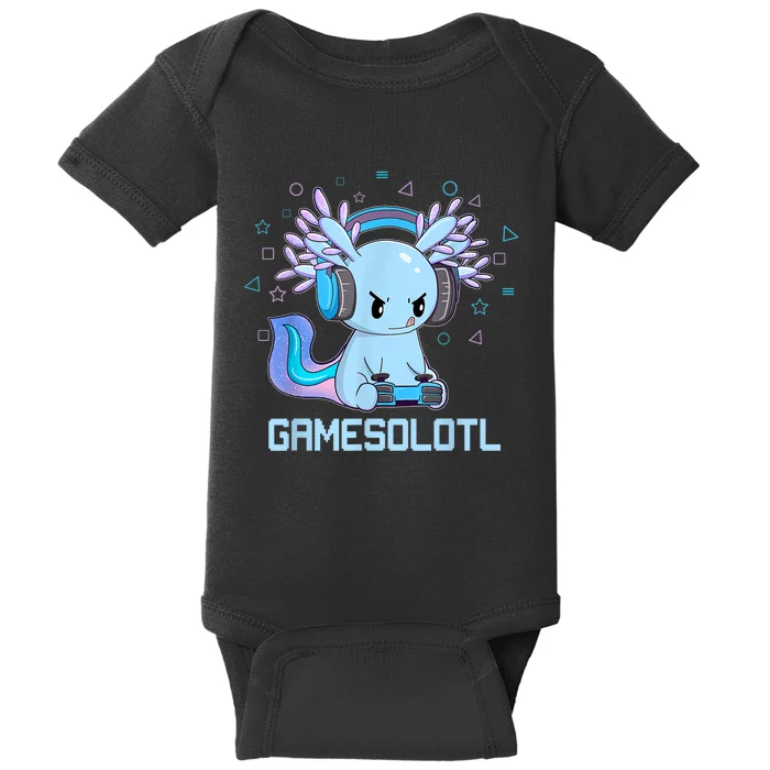 Gamesolotl Axolotl Video Gamer Kawaii Anime Gifts Boys Girls Baby Bodysuit