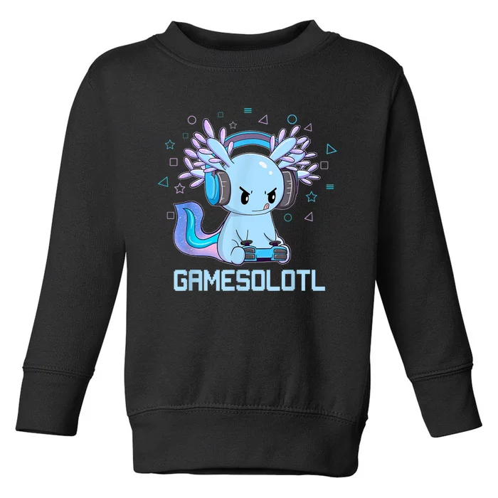 Gamesolotl Axolotl Video Gamer Kawaii Anime Gifts Boys Girls Toddler Sweatshirt