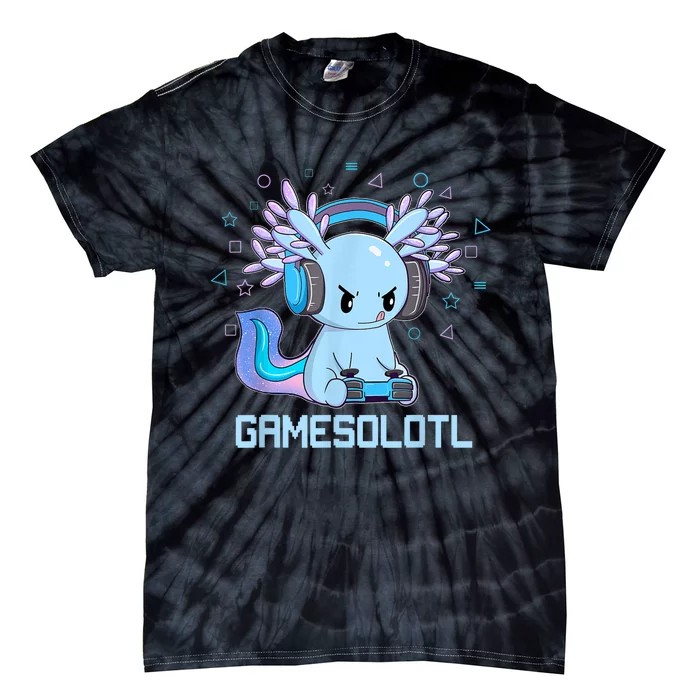 Gamesolotl Axolotl Video Gamer Kawaii Anime Gifts Boys Girls Tie-Dye T-Shirt