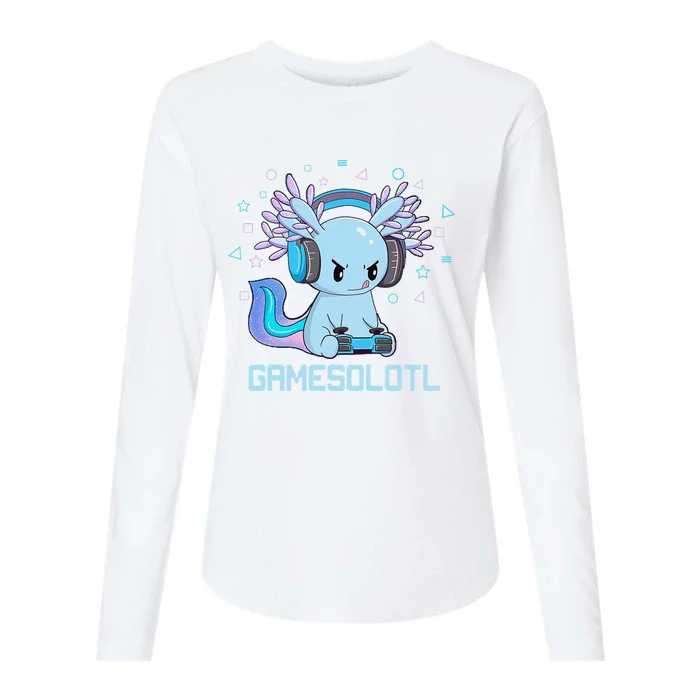 Gamesolotl Axolotl Video Gamer Kawaii Anime Gift Boys Teens Womens Cotton Relaxed Long Sleeve T-Shirt