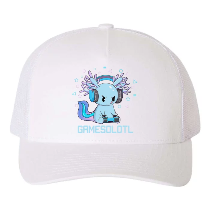 Gamesolotl Axolotl Video Gamer Kawaii Anime Gift Boys Teens Yupoong Adult 5-Panel Trucker Hat