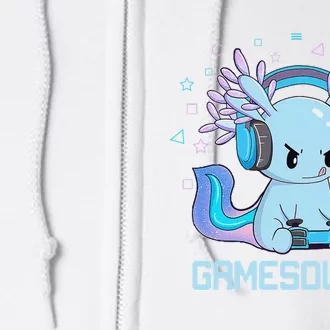 Gamesolotl Axolotl Video Gamer Kawaii Anime Gift Boys Teens Full Zip Hoodie