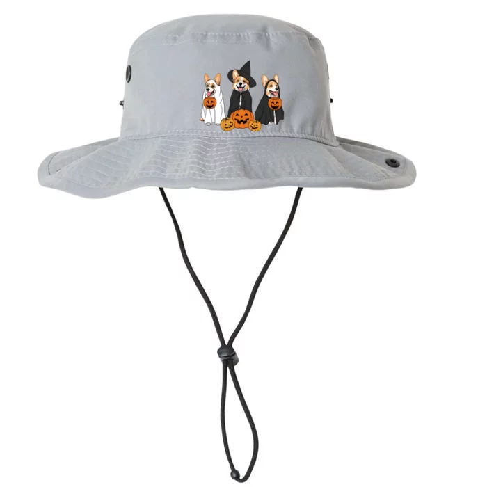 Ghost And Witch Corgi Dog Halloween Dog Lover Legacy Cool Fit Booney Bucket Hat