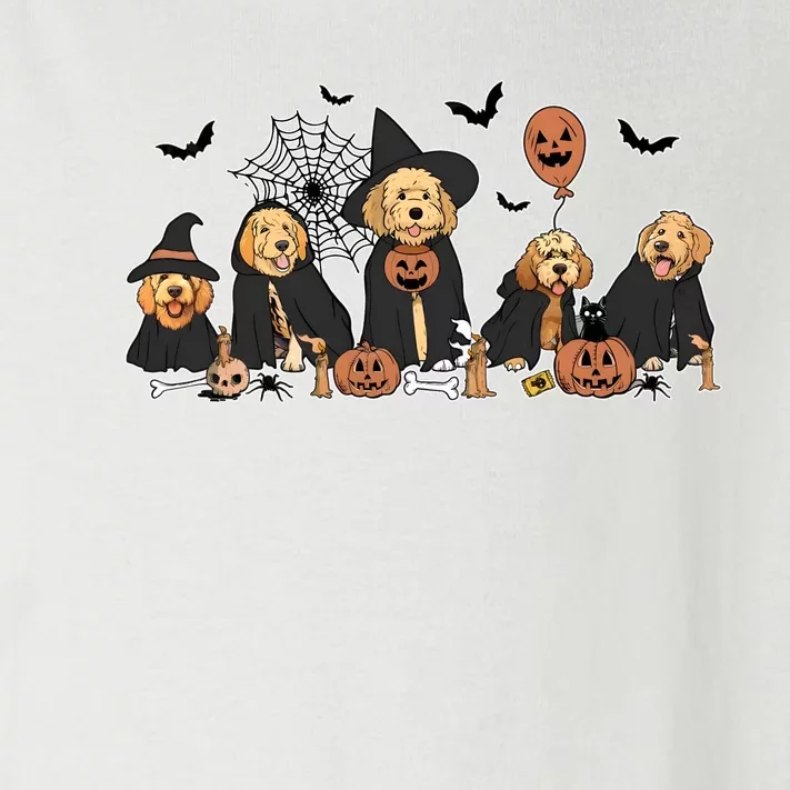 Ghost And Witch Goldendoodle Halloween Dog Lover Toddler Long Sleeve Shirt