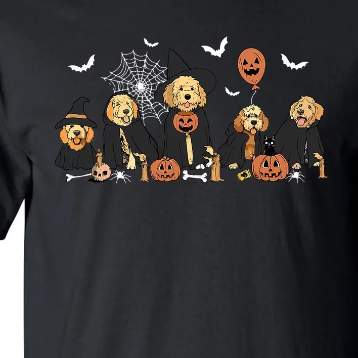 Ghost And Witch Goldendoodle Halloween Doodle Dog Lover Tall T-Shirt