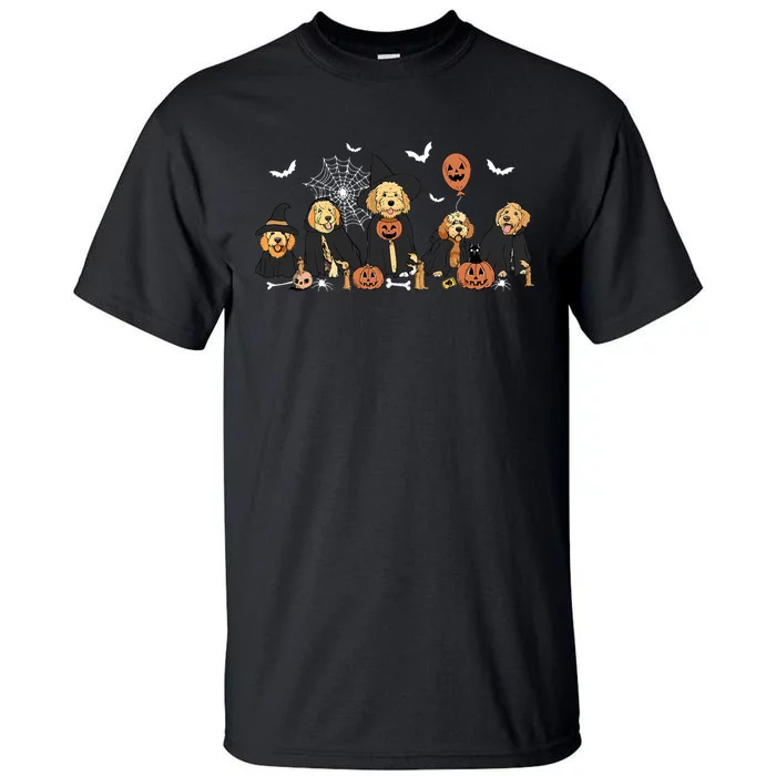 Ghost And Witch Goldendoodle Halloween Doodle Dog Lover Tall T-Shirt