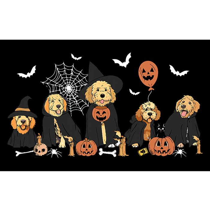 Ghost And Witch Goldendoodle Halloween Doodle Dog Lover Bumper Sticker