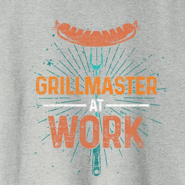 Grillmaster At Work Bbq Sausage Meat Lover Funny Barbecue Gift Women's Crop Top Tee