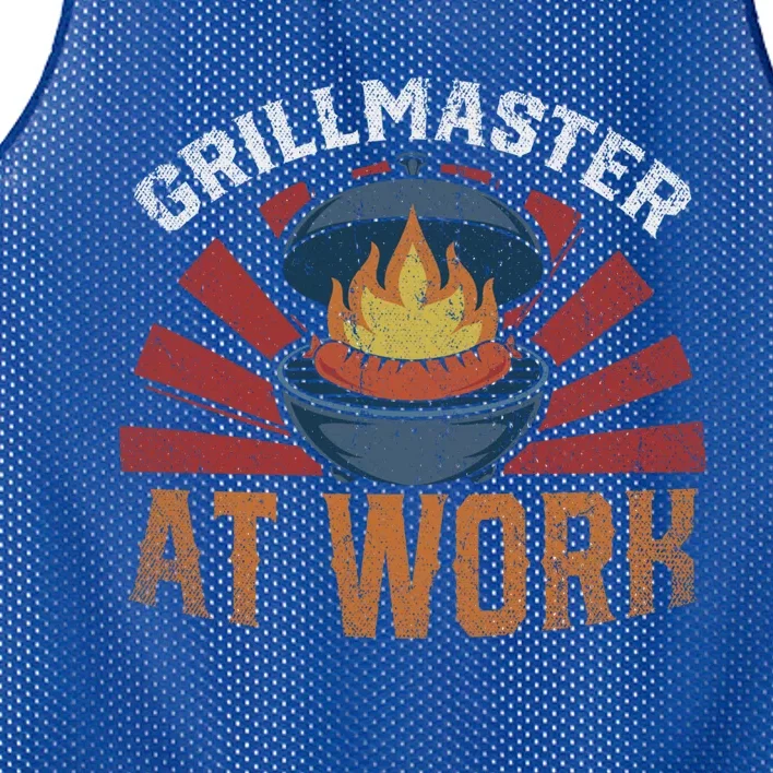 Grillmaster At Work Meat Lover Grilling Bbq Funny Barbecue Gift Mesh Reversible Basketball Jersey Tank