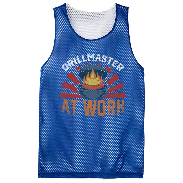 Grillmaster At Work Meat Lover Grilling Bbq Funny Barbecue Gift Mesh Reversible Basketball Jersey Tank