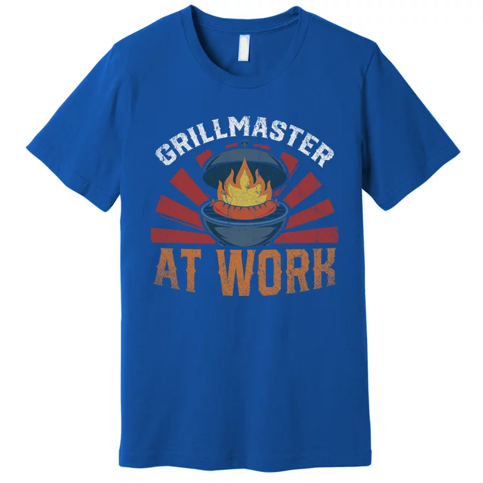 Grillmaster At Work Meat Lover Grilling Bbq Funny Barbecue Gift Premium T-Shirt