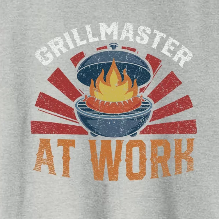 Grillmaster At Work Meat Lover Grilling Bbq Funny Barbecue Gift Women's Crop Top Tee