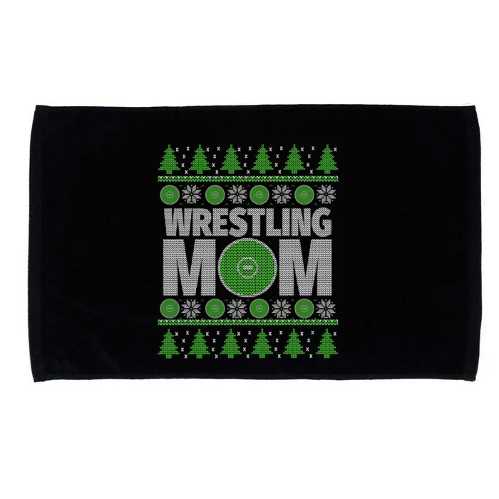 Green And White Wrestling Mom Ugly Christmas Gift Microfiber Hand Towel