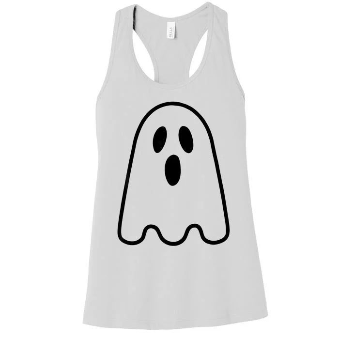 Ghost Adult Women Silly Ghost Face Costume Women's Racerback Tank