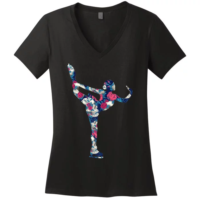 Girls And Wo Ice Skating Women's V-Neck T-Shirt