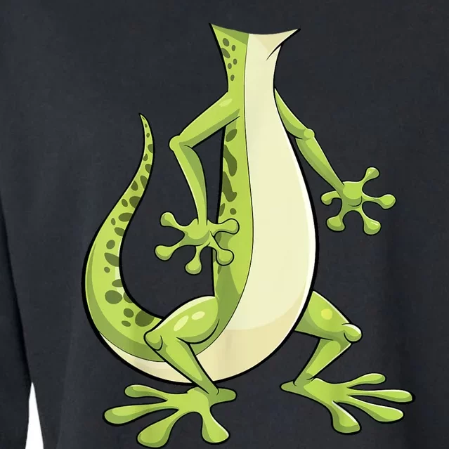 Gecko Adult Women Green Lizard Costume Cropped Pullover Crew