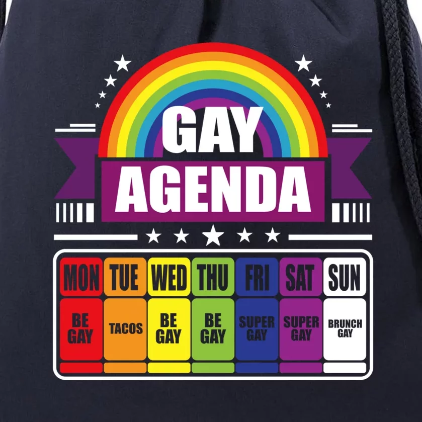 Gay Agenda Weekly Schedule Pride Lgbt Month Funny Gift Drawstring Bag