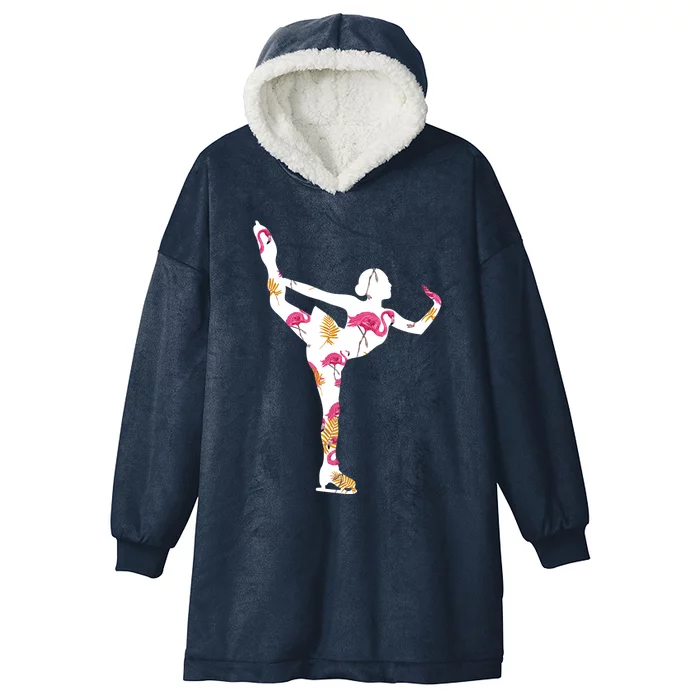 Girls And Wo Ice Skating Hooded Wearable Blanket