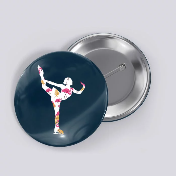 Girls And Wo Ice Skating Button