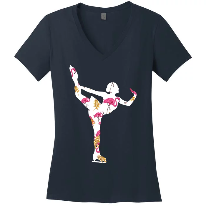 Girls And Wo Ice Skating Women's V-Neck T-Shirt