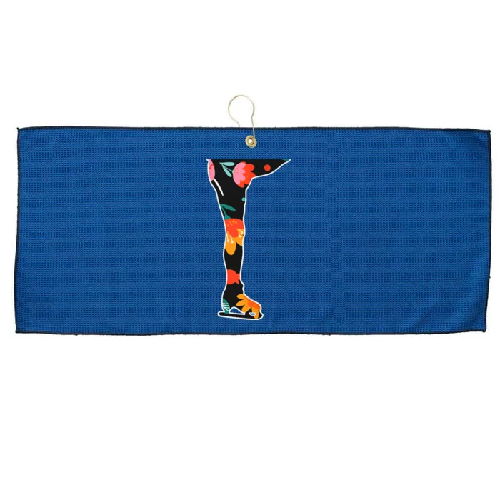 Girls And Wo Ice Skating Large Microfiber Waffle Golf Towel