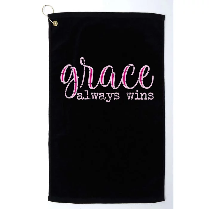 Grace always Wins Every Time Tee Inspiring Christian Platinum Collection Golf Towel