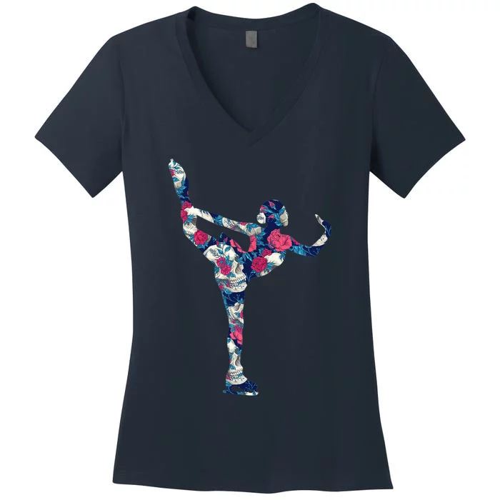 Girls And Wo Ice Skating Women's V-Neck T-Shirt