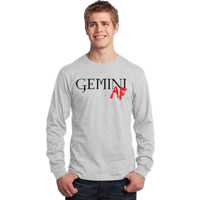 Gemini AF Zodiac Star Sign Astrology Minimalist Tall Long Sleeve T-Shirt