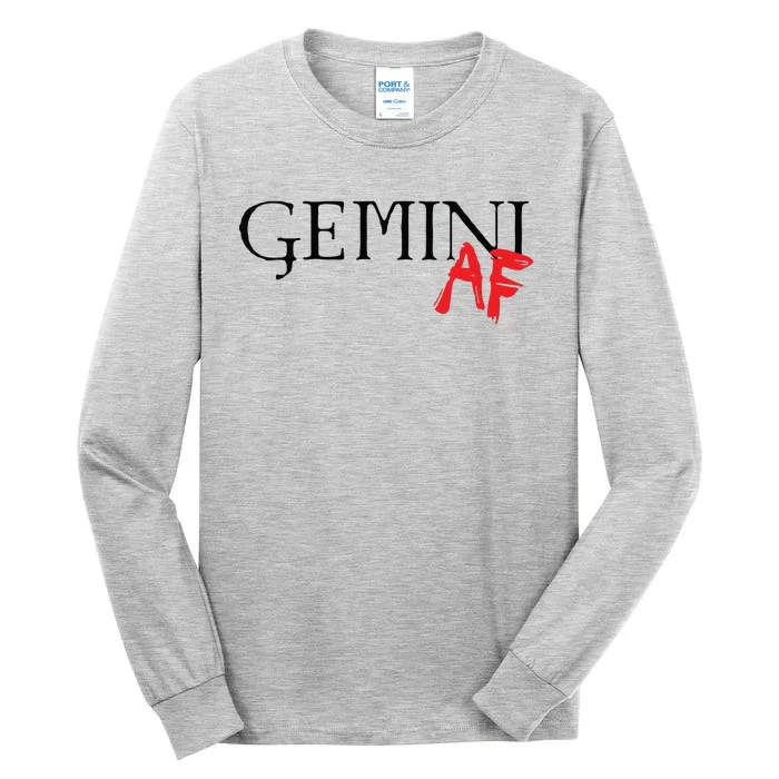 Gemini AF Zodiac Star Sign Astrology Minimalist Tall Long Sleeve T-Shirt