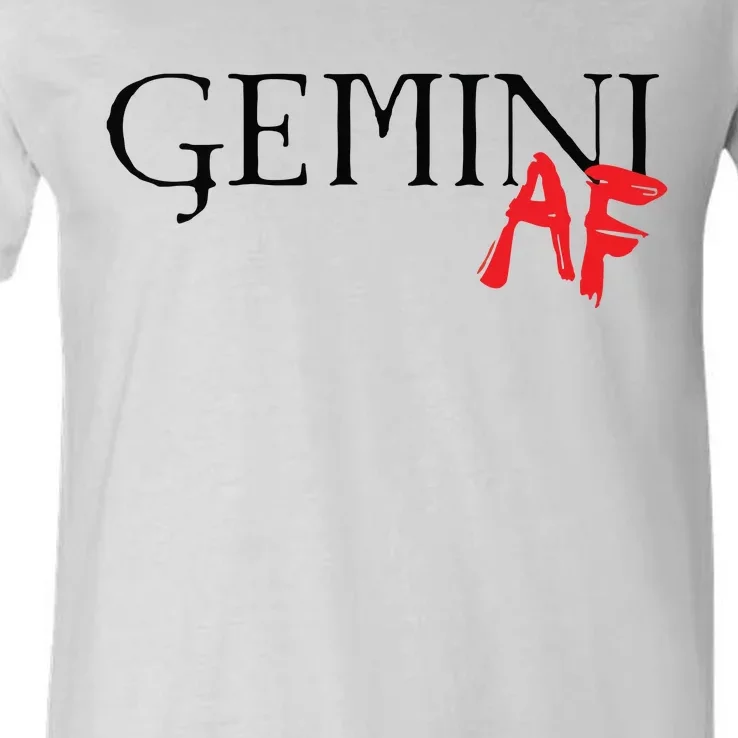 Gemini AF Zodiac Star Sign Astrology Minimalist V-Neck T-Shirt