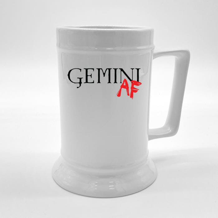 Gemini AF Zodiac Star Sign Astrology Minimalist Front & Back Beer Stein