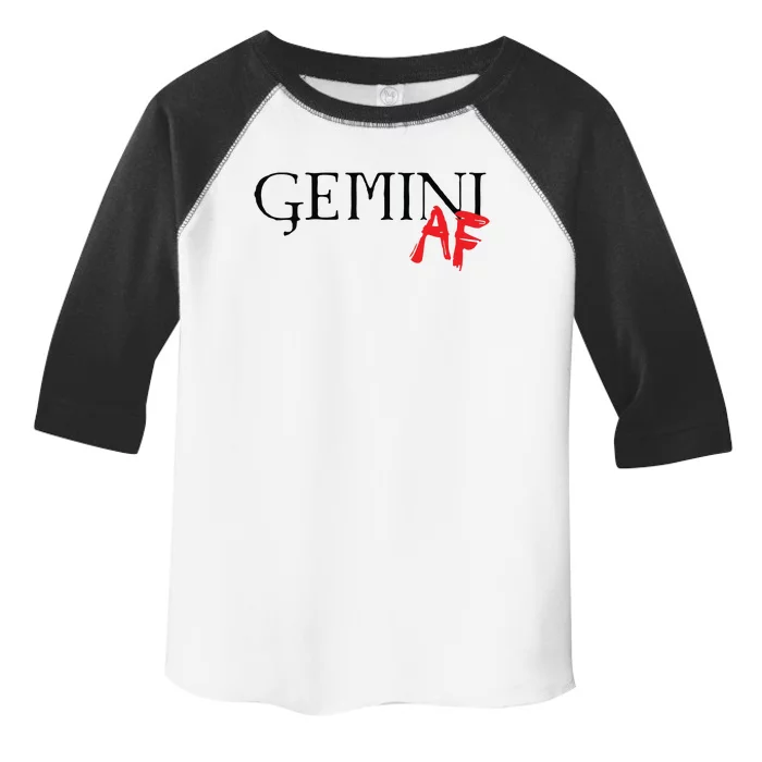 Gemini AF Zodiac Star Sign Astrology Minimalist Toddler Fine Jersey T-Shirt