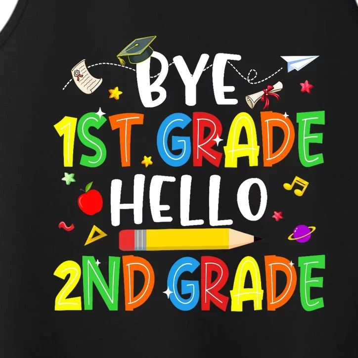 Graduation Bye 1st Grade Hello 2nd Grade Back to School Performance Tank