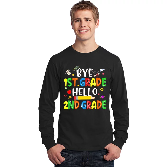 Graduation Bye 1st Grade Hello 2nd Grade Back to School Long Sleeve Shirt