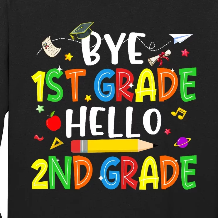 Graduation Bye 1st Grade Hello 2nd Grade Back to School Tall Long Sleeve T-Shirt