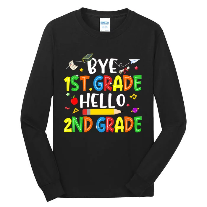 Graduation Bye 1st Grade Hello 2nd Grade Back to School Tall Long Sleeve T-Shirt