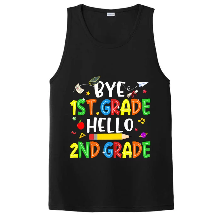 Graduation Bye 1st Grade Hello 2nd Grade Back to School Performance Tank