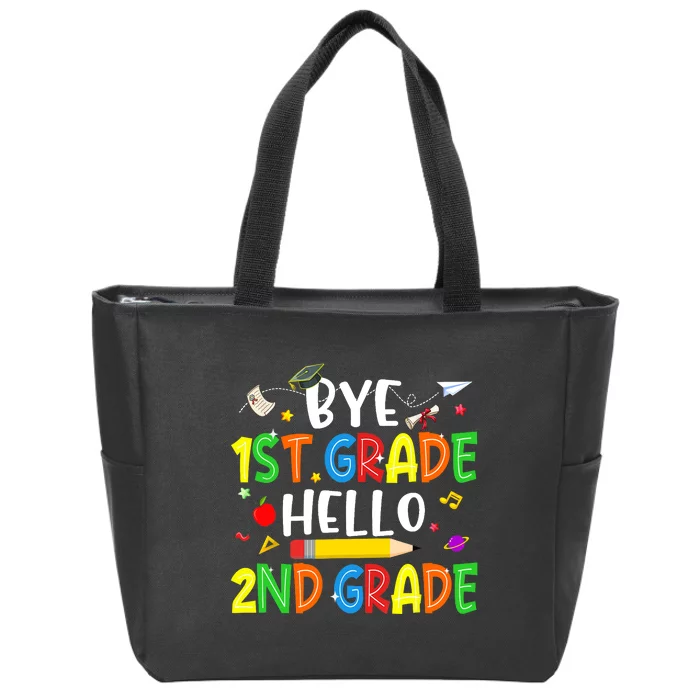 Graduation Bye 1st Grade Hello 2nd Grade Back to School Zip Tote Bag