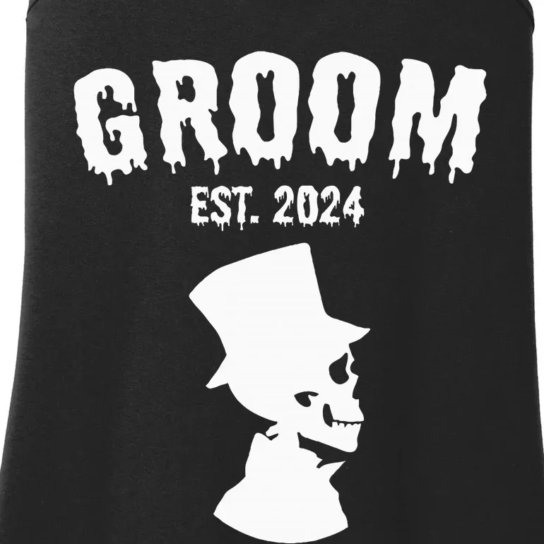 Groom Bride 2024 Skeleton Couples Matching Wedding Halloween Ladies Essential Tank