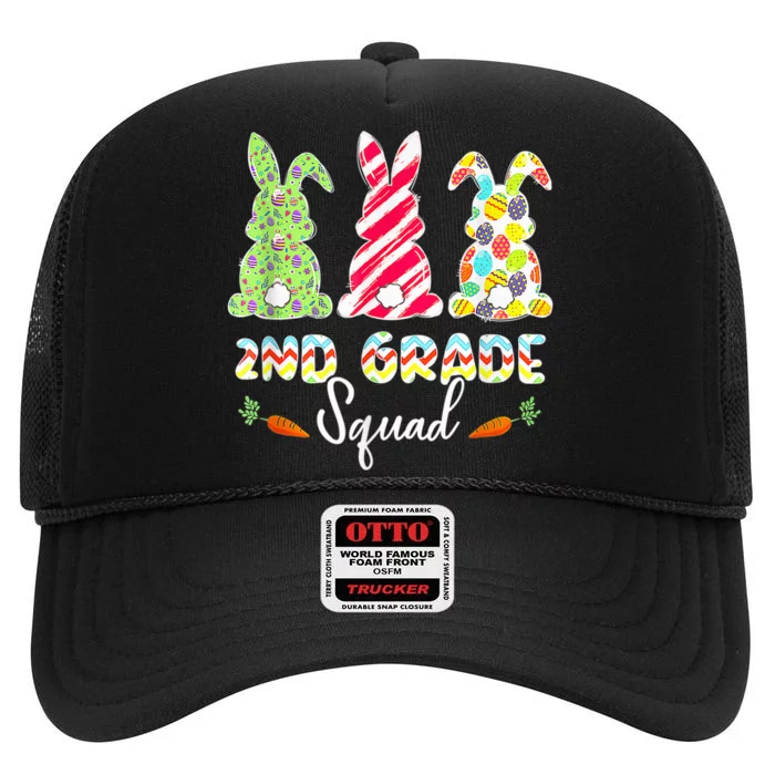 Gifts Bunnies 2nd Grade Teacher Squad Easter Day Tie Dye High Crown Mesh Trucker Hat