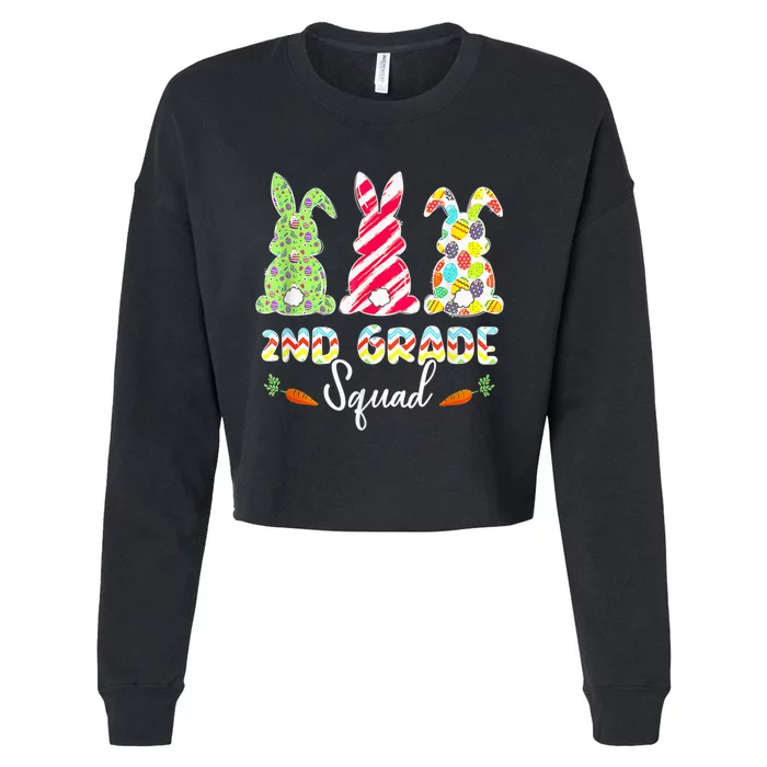 Gifts Bunnies 2nd Grade Teacher Squad Easter Day Tie Dye Cropped Pullover Crew