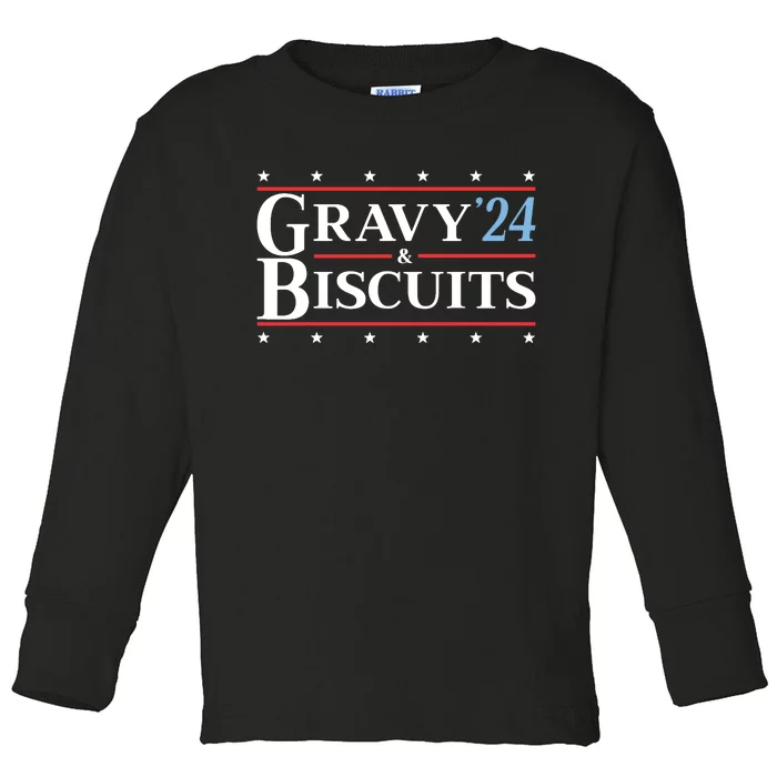 Gravy & Biscuits 24 Funny Presidential Election 2024 Parody Toddler Long Sleeve Shirt